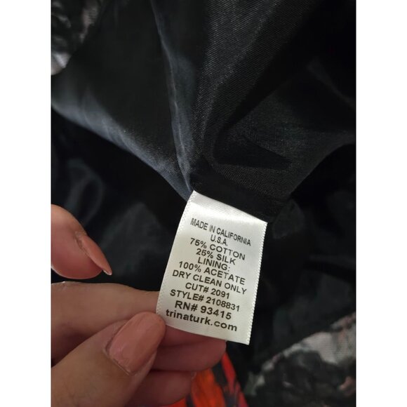 Trina Turk Floral Strapless Babydoll Mini Dress 6 Event Formal Boho Rose Y2K - Picture 6 of 9